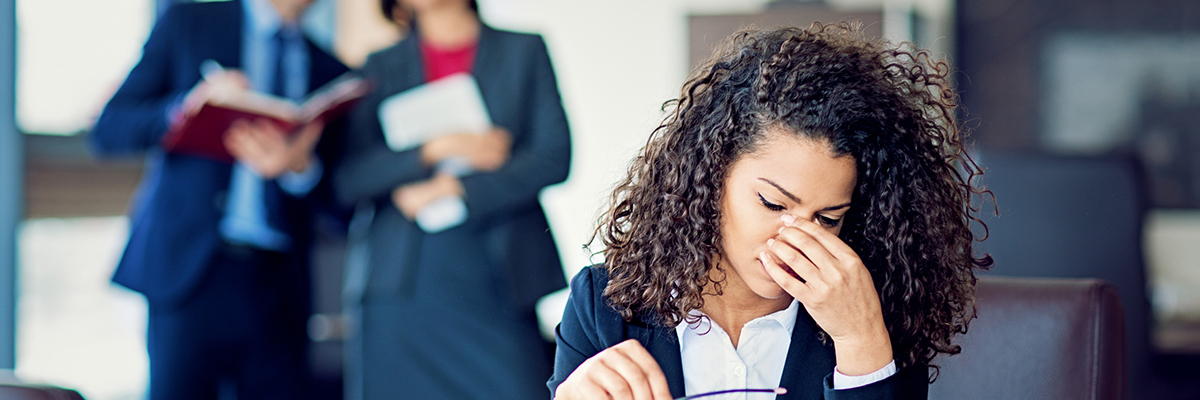 Woman stressed at work